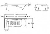 Ванна стальная Roca Princess 150x75 прямоугольная с ножками (A2204N0001+A291021000) 75606
