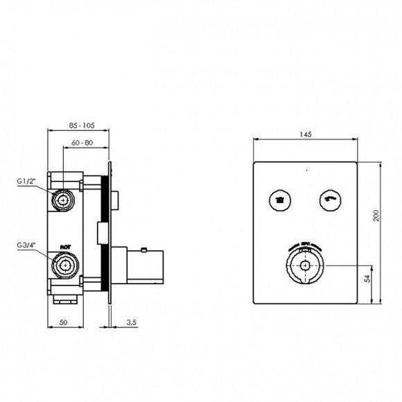 Смеситель для душа Steinberg Serie 390 Pushtronic термостатический на 2 пользователя (390 4221)