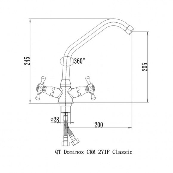 Смеситель кухонный Q-Tap Dominox CRM 271F  (QTDOMCRM271FK)