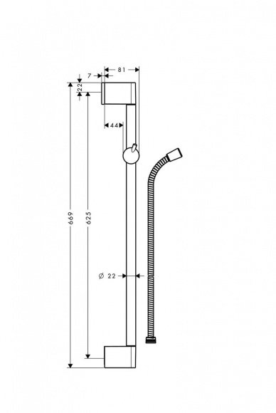 Душевая штанга Hansgrohe Unica Crometta 65 см (27615000)