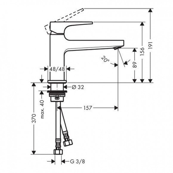 Смеситель для умывальника Hansgrohe Metropol 100 (74502000)