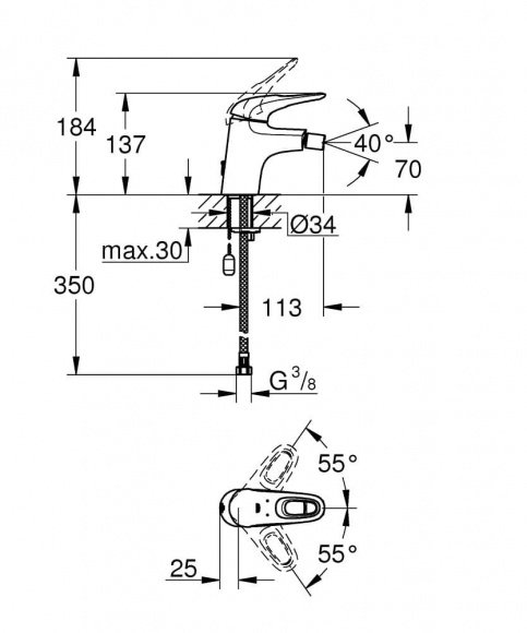 Смеситель для биде Grohe Eurostyle New хром (33566003)