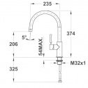 Смеситель кухонный Teka Inox H3 (INX 915) нержавеющая сталь (749150210) 53043