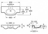 Умывальник Roca Meridian-N 85 см (A32724D000) 41612