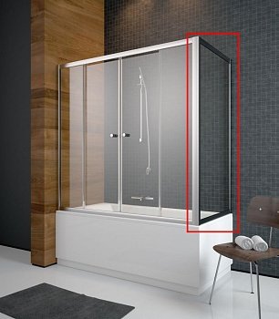 Шторка для ванны Radaway Vesta S 80 см боковая прозрачное (204080-01) фото