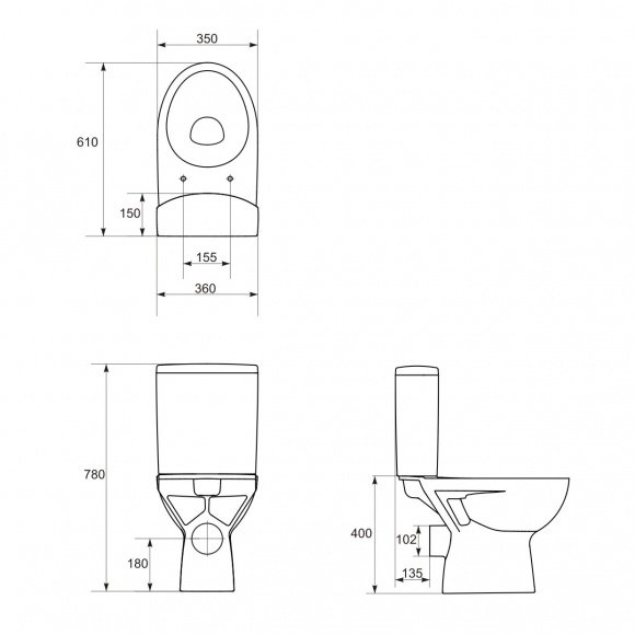 Унитаз-компакт Cersanit Parva 011 Duroplast (CCKZ1001158067)