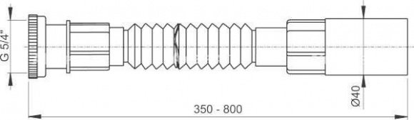 Гибкое соединение Alcaplast 5/4"×40 для сливных систем, металл (A74)
