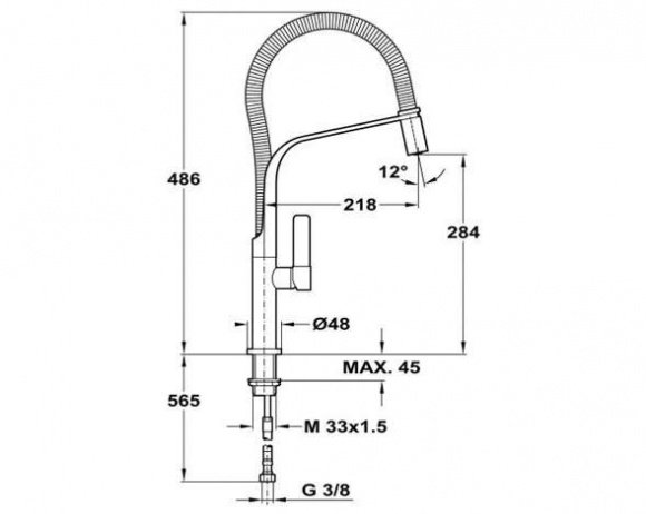 Смеситель кухонный Teka FO 997 черный (62997020FN)