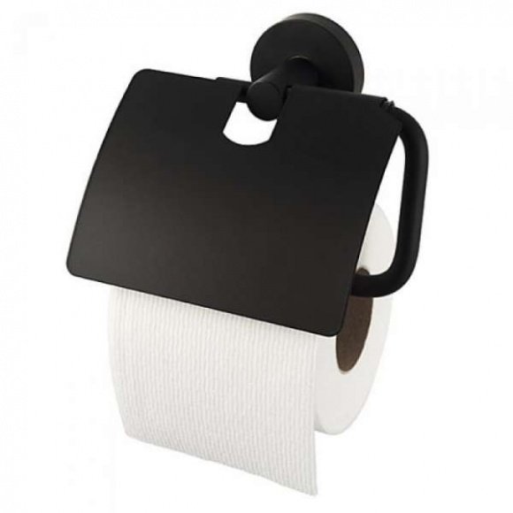 Держатель для туалетной бумаги Haceka Kosmos с крышкой черный (1142257)