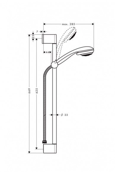 Душевой гарнитур Hansgrohe Crometta 85 Vario/Unica'C 65 см (27763000)