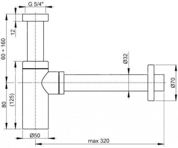 Сифон для умывальника Alcaplast Design (A400)