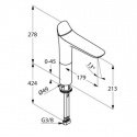 Смеситель для умывальника Kludi Ambienta излив 213 мм (532960575) 47637