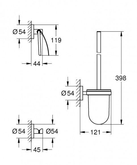 Набор аксессуаров для ванной Grohe Essentials 3в1 (40407DC1)