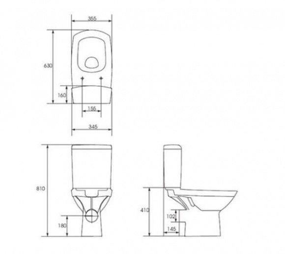 Унитаз-компакт Cersanit Carina 011 Duroplast (CCKZ1001330964)