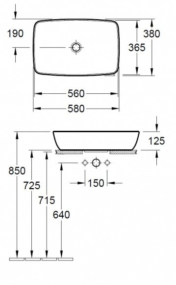 Умывальник Villeroy&Boch Artis 58 см (417258R1)