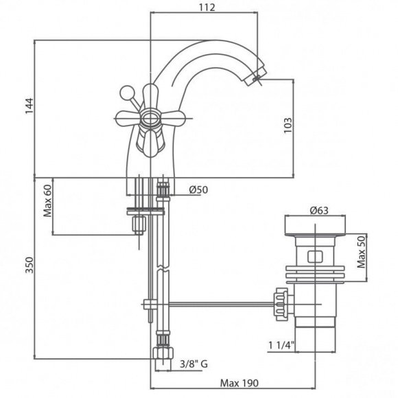 Смеситель для умывальника Bianchi Old Fashion (LVBOLF1034OLFIACRM)