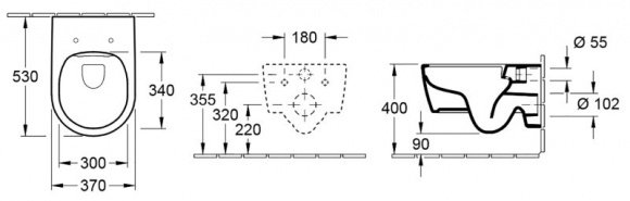 Унитаз подвесной Villeroy&Boch Avento Direct Flush + сиденье Duroplast Soft Close (5656RSR1)