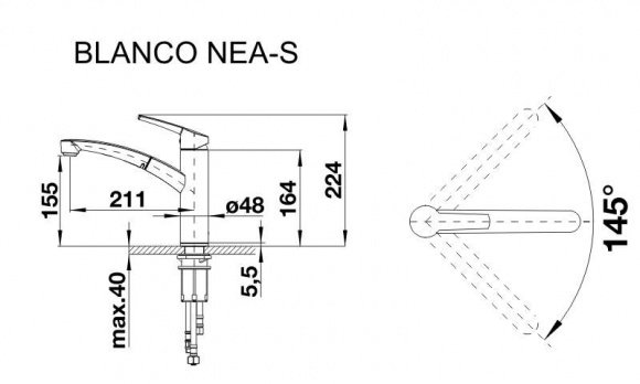 Смеситель кухонный Blanco Nea-S Silgranit жемчужный (520307)