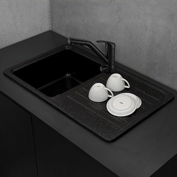 Кухонная мойка Fancy Marble Versal светло-черная (109080004) фото