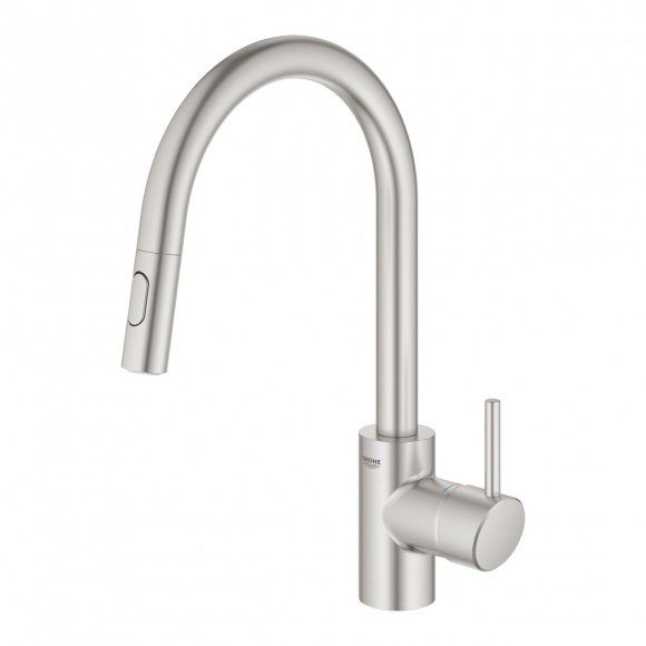 Смеситель кухонный Grohe Concetto с выдвижным изливом, сатин (31483DC2)