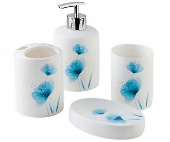 Набор аксессуаров для ванной Bisk Flower 4в1 белый (05979) фото