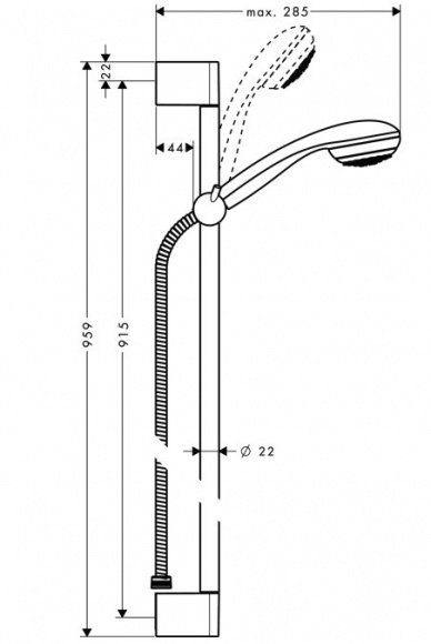 Душевой гарнитур Hansgrohe Croma 85 1 Jet/Unica'C 90 см (27729000)