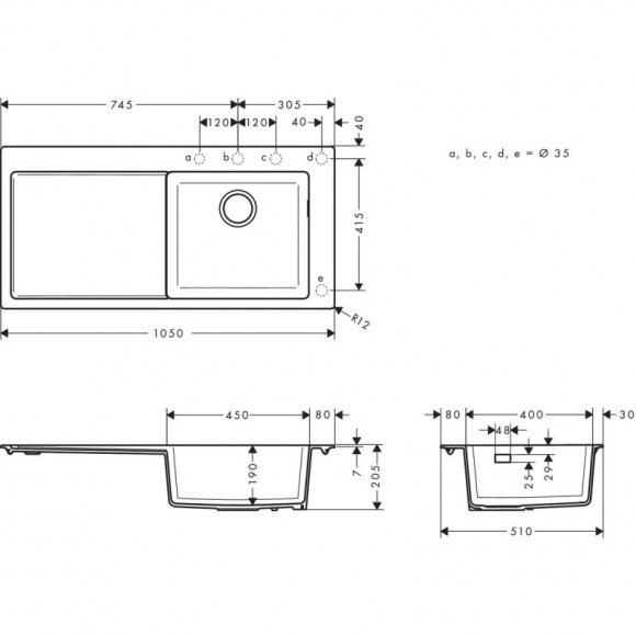 Кухонная мойка Hansgrohe S514-F450 (43314290)