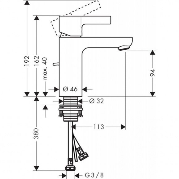 Смеситель для умывальника Hansgrohe Metris S (31016000)