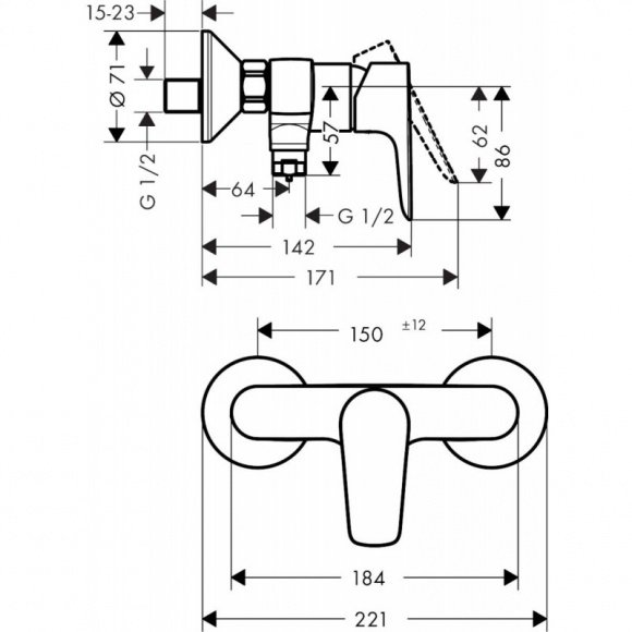 Смеситель для душа Hansgrohe Talis E (71760140)