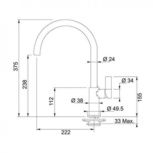 Смеситель кухонный Franke Ambient Swivel 115.0296.771, ваниль