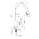 Смеситель кухонный Imprese Podzimu Ledove с выдвижным изливом хром (ZMK01170115) 52066