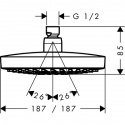 Верхний душ Hansgrohe Croma Select E 180 2jet EcoSmart (26528400) 74115