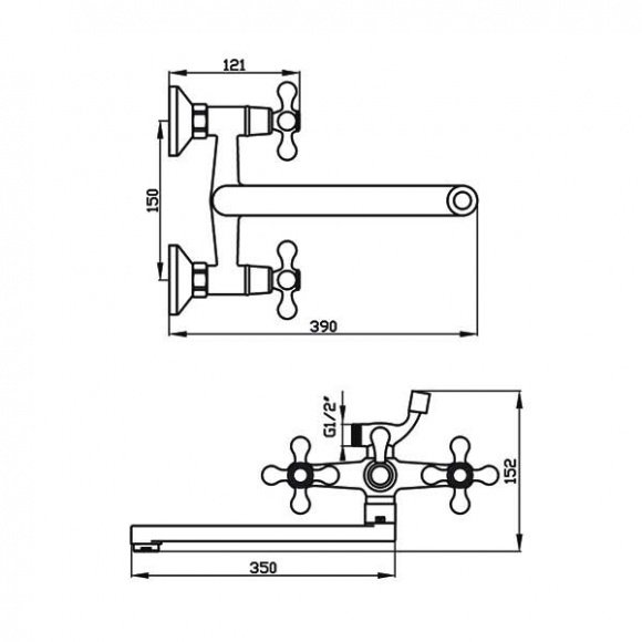 Смеситель для ванны Aqua Rodos Ideal SD91701 (CB0000017)