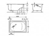 Ванна стальная Aquart 105x70 прямоугольная с сиденьем (B05E2200Z) 75915