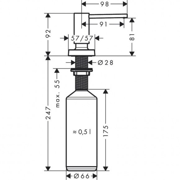 Дозатор жидкого мыла Hansgrohe A71 (40468000)