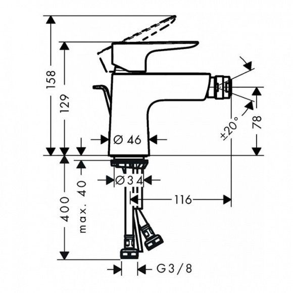 Смеситель для биде Hansgrohe Talis E (71720140)