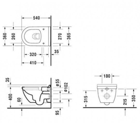 Унитаз подвесной Duravit Rimless Starck 3 (2527090000)