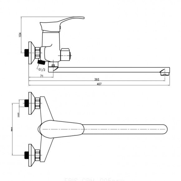 Смеситель для ванны Q-Tap Eris СRM 005 NEW  (QTERICRM005NEW)