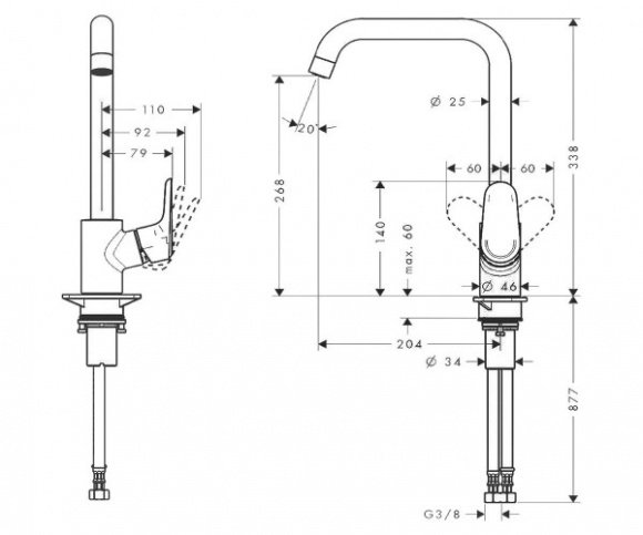 Смеситель кухонный Hansgrohe Ecos L хром (14816000)