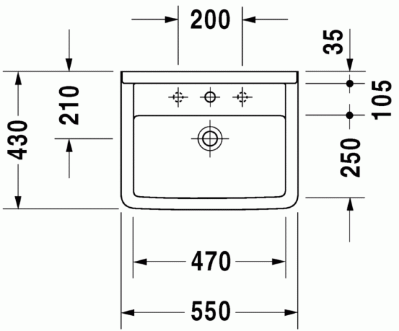 Умывальник Duravit Starck 3 55 cм (0300550000)