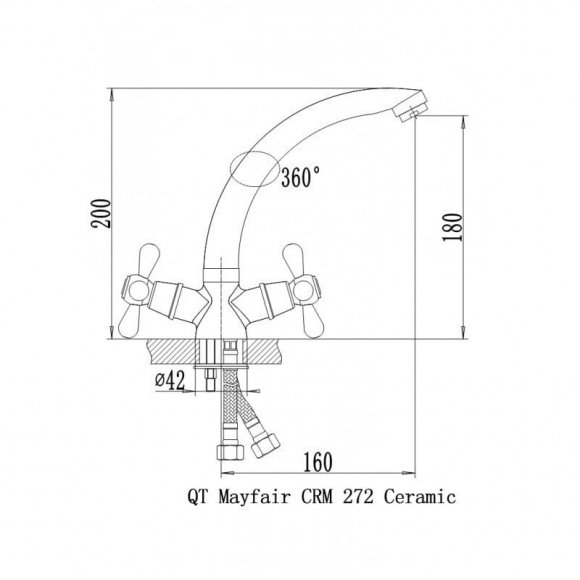 Смеситель кухонный Q-Tap Mayfair CRM 272  (QTMAYCRM272)