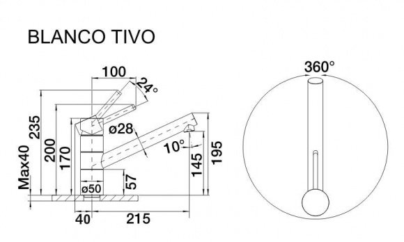 Смеситель кухонный Blanco Tivo хром (517599)