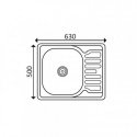 Кухонная нержавеющая мойка одночашевая с крылом Imperial 6350 Satin 08 (IMP6350SAT) 102388