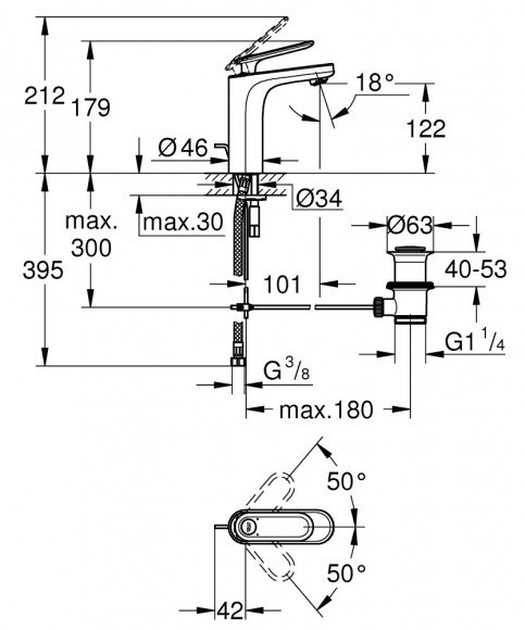 Смеситель для умывальника Grohe Veris (23064000)