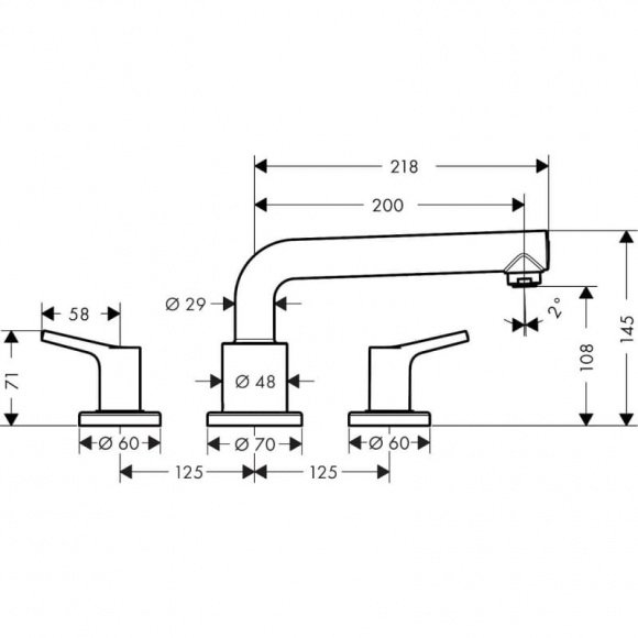 Смеситель для ванны Hansgrohe Talis S (72415000)