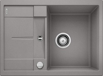 Кухонная мойка Blanco Metra 45S Compact Silgranit алюметаллик с клапаном-автоматом (519574) фото