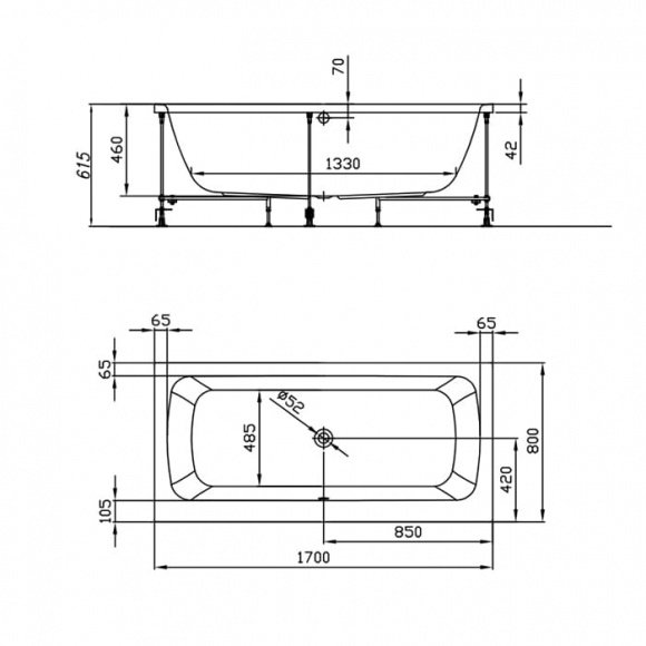 Ванна акриловая Kolpa San Bell 170x80 (961758)