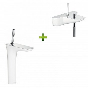 Смеситель для умывальника Hansgrohe PuraVida + Смеситель для ванны Hansgrohe PuraVida фото