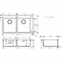 Кухонная мойка Hansgrohe S711-F765 двойная (43303800) 155305