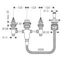 Смеситель для ванны Hansgrohe Talis хром + Скрытая часть смесителя для ванны Hansgrohe ВЧ на 4 отверстия на борт 114905